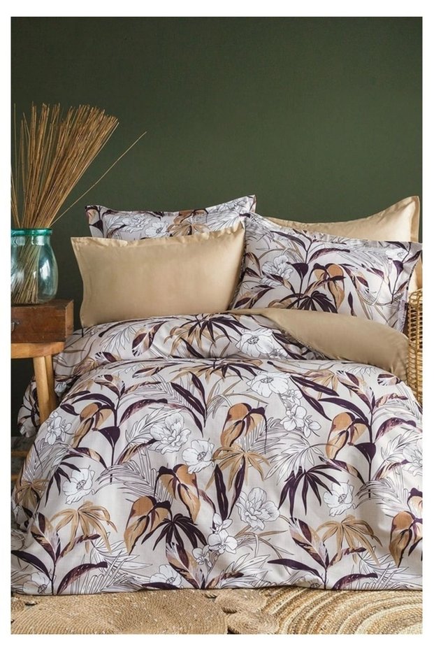 İssimo Hiros 210 Tc (83 Strands) Cotton Satin Duvet Cover Set Double