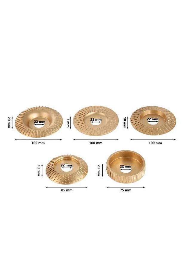 6230 Ahşap İşleme Törpü Disk Seti 5 Parça (Avuç Taşlama İçin) - 4