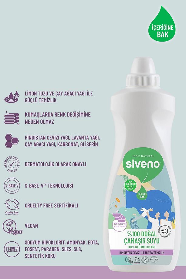 %100 Doğal Çamaşır Suyu Bitkisel Lavanta Çay Ağacı Tüm Yüzey ve Kumaşlarda 700 ml - 6