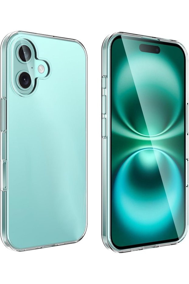 Transparent Case Compatible with iPhone 16 Shockproof Camera Raised Flexible Silicone Cover