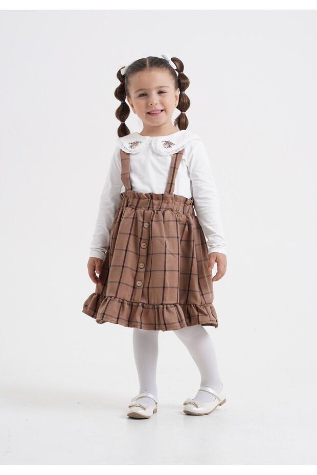 Girl's Strap Dress Double Set