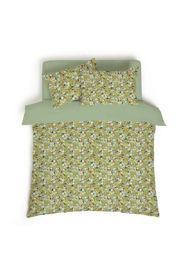 Floral Patterned Printed Double Size 200X220 cm 2 Pieces 50X70Cm Duvet Cover Set