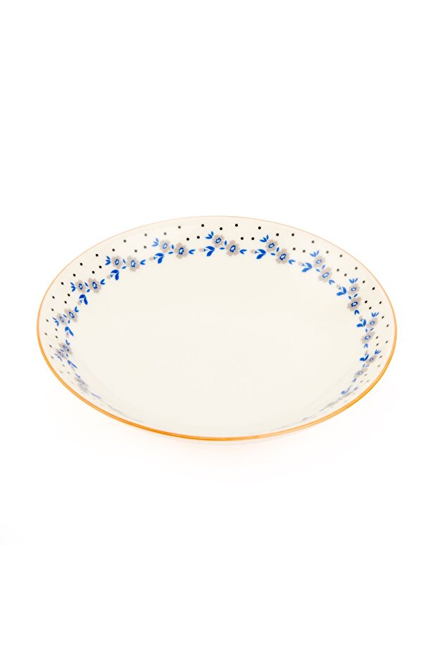 Tuly Robi Tulü Porselen Tulu Porselen Robi Çukur Yemek Tabağı - Renkli - 19 cm ...