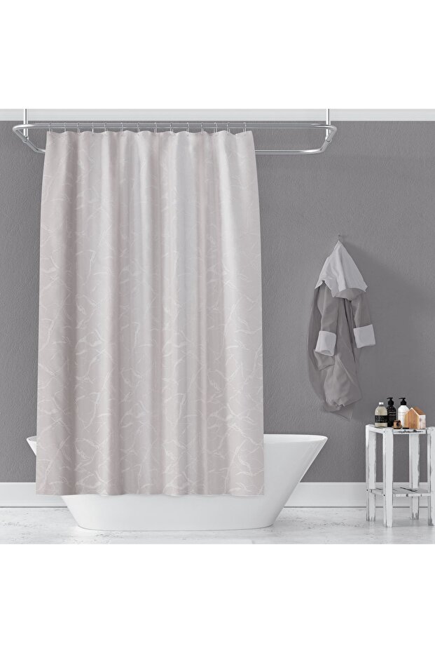 Bathroom Curtain 1X100X200 Single Panel Shower Curtain with Rings Shower Cabin Curtain 5026 White