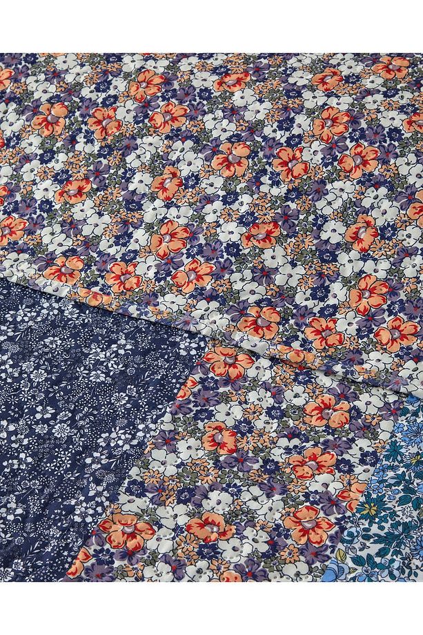 Fanciful Patchwork Tek Kişilik Çok Amaçlı Örtü Bordo - 4
