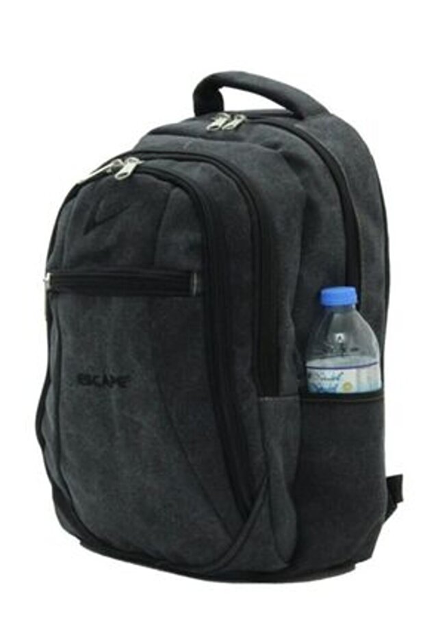 Std Unisex Outdoor Backpack - Black Canvas, Laptop Compartment, 307 Classic