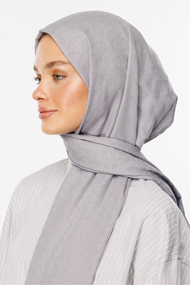 Gümüş Bambu Jakar Şal - 5