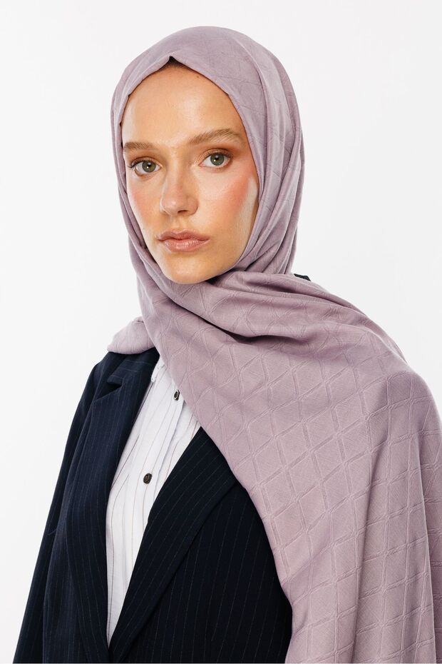 Lavanta Grisi Bambu Jakar Şal - 1