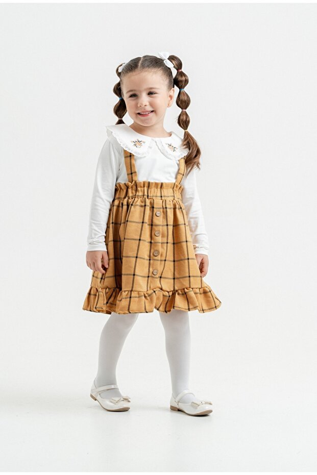 Girl's Strap Dress Double Set