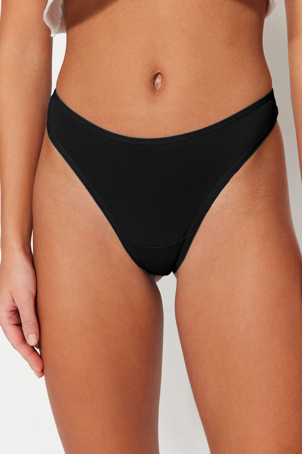 Bordo-Çok Renkli 3'lü Paket Pamuklu Tanga Örme Külot THMSS21KU0135 - 9