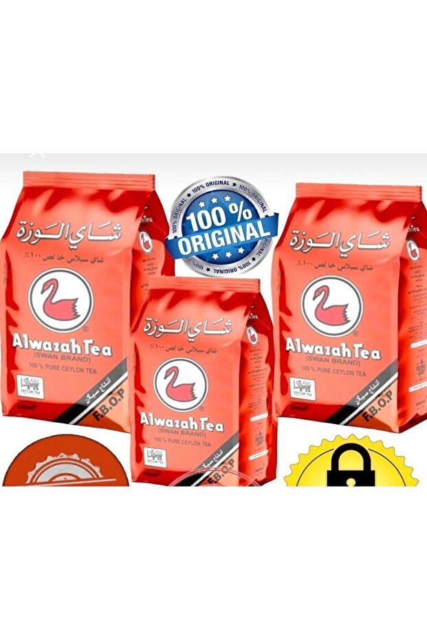 3 Pieces Alwazah Tea Swan Brand Pure Ceylon Tea 400 Gr