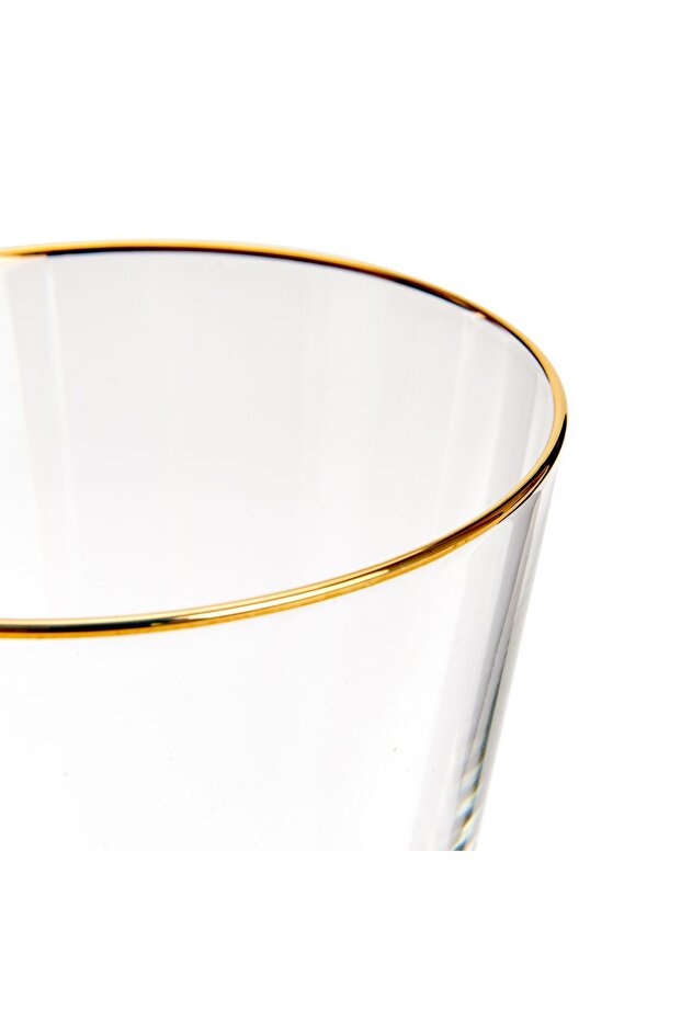 Pure Altın Yaldızlı 4'lü Ayaklı Su Bardağı Seti - 280 ml - 5