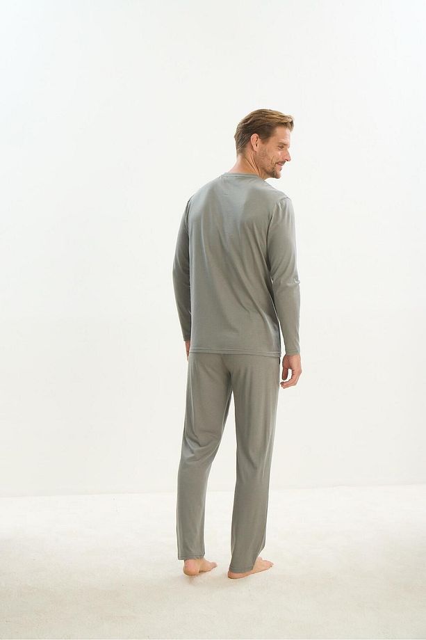 Erkek Uzun Kol Yeşil Pijama Takım C8T2N5O9 - 5