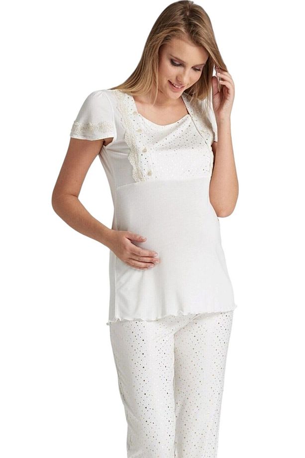 6211- Hamile Pijama Takımı Ekru - 3