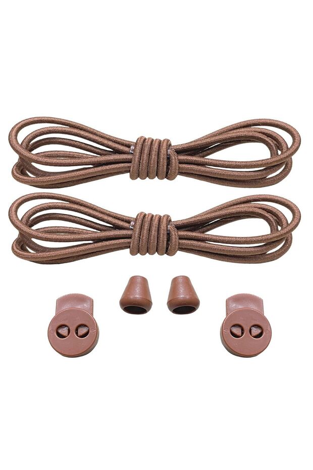Smart Laces, Practical Elastic Shoelaces, Sports, Children'S, Classic and Boot Laces, Brown 1 Pair