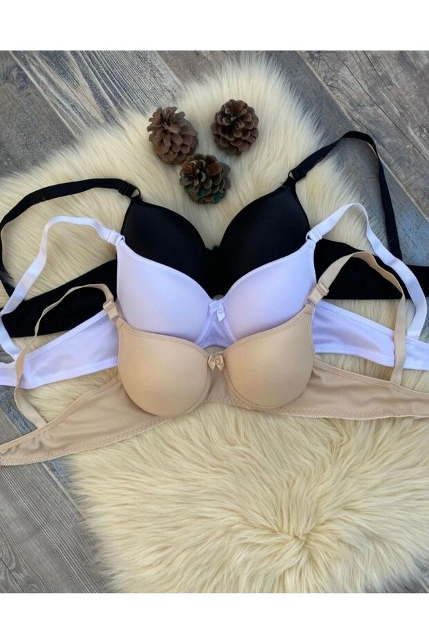 3 Pack Padded Push up Underwire Wirefree Women's Bra