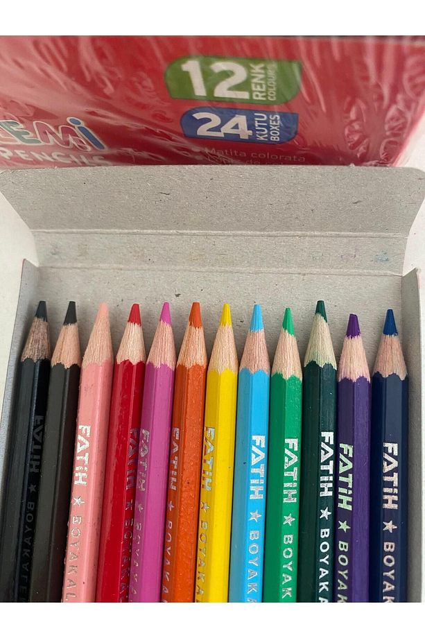 Küçük Boy 24 Adet 12 Li Kuru Boya Seti - 2
