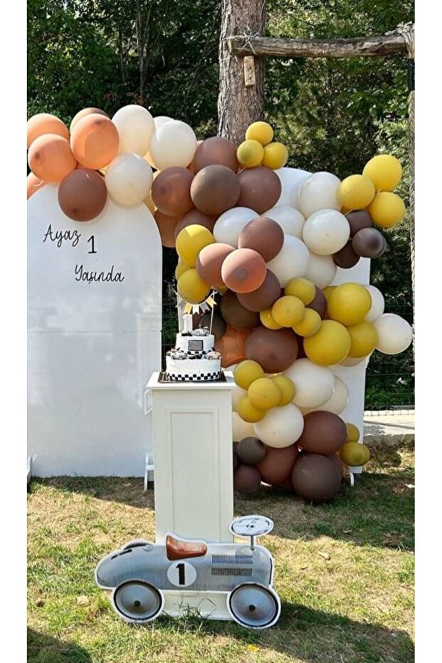 Caramel Coffee Turmeric Sea Sand Balloon Chain Set of 100