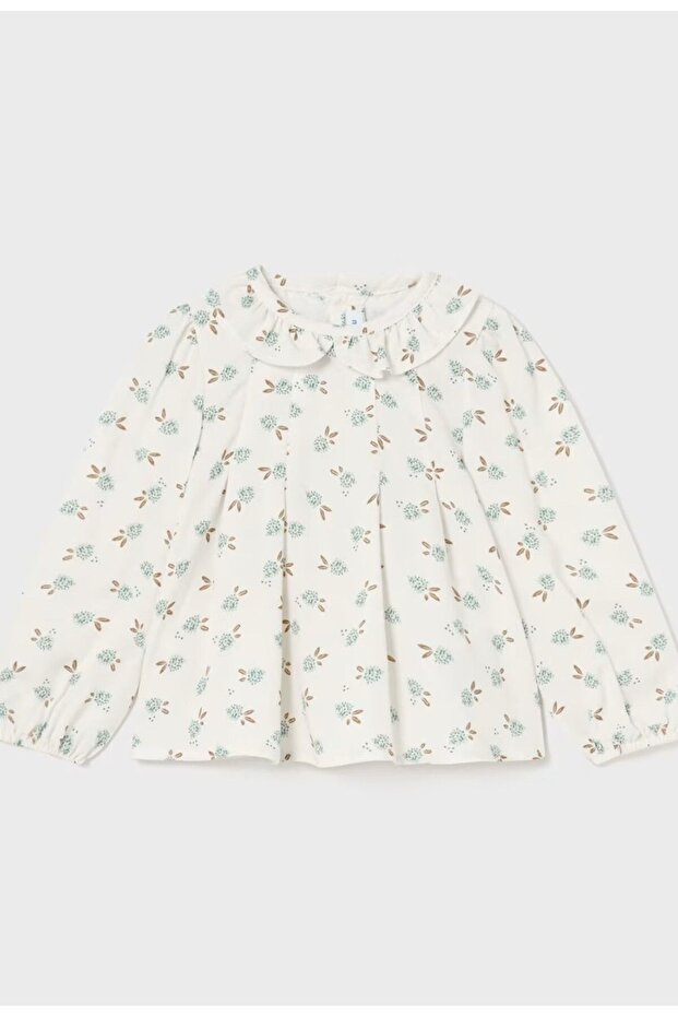 Baby Girl Ruffle Collar Floral Blouse