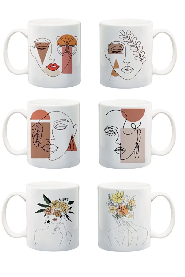 White 6-Piece Porcelain Mug Set