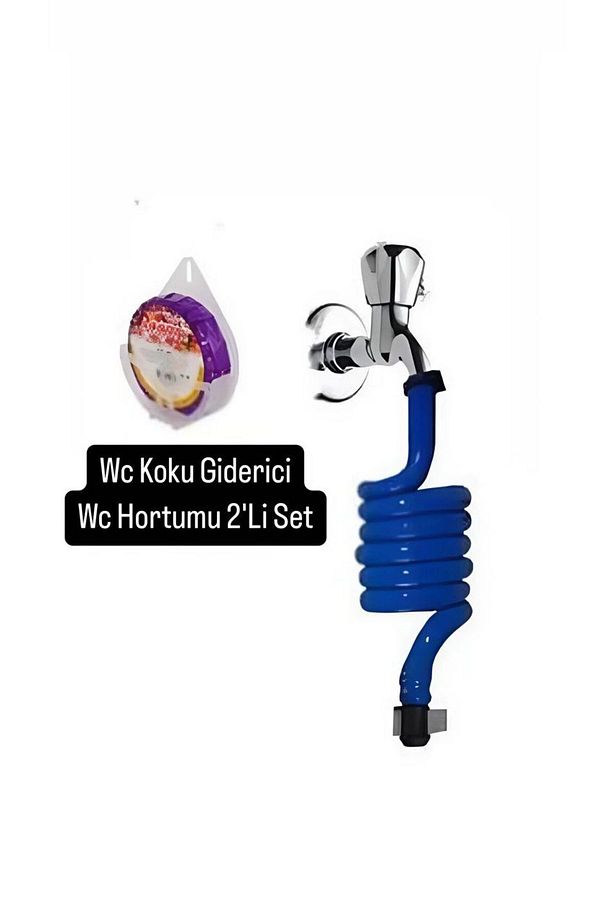 Wc Hortummatik Tuvalet Taharet Hortumu Katlanabilir Esnek Hortum Mavi 1 Adet - 1