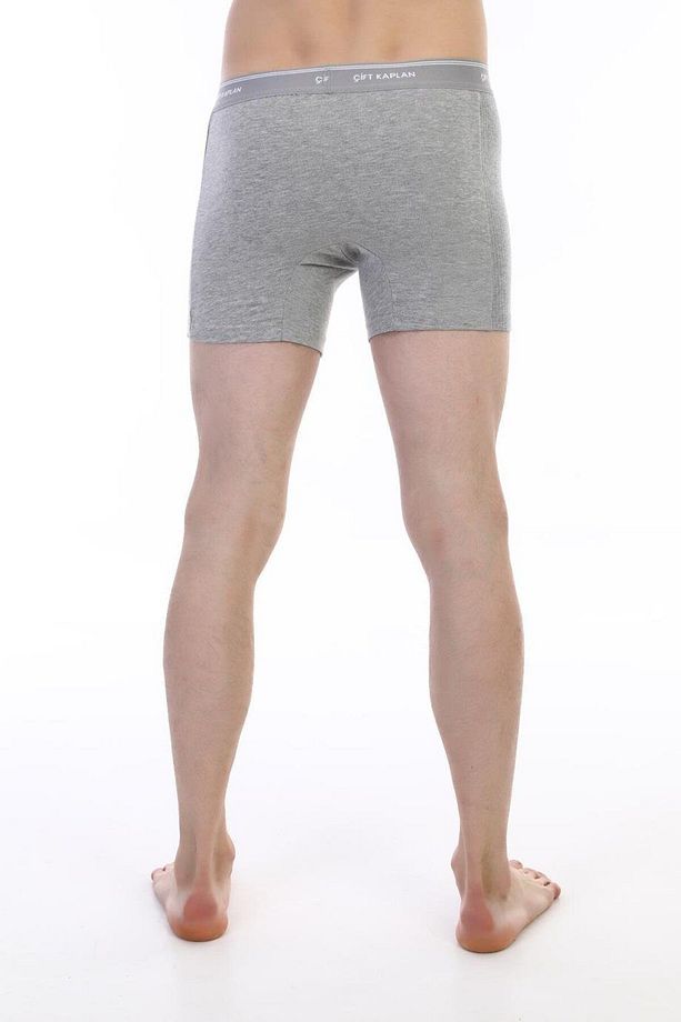 Erkek Elastanlı Biyeli Gri Melanj Boxer Şort 0880 - 6