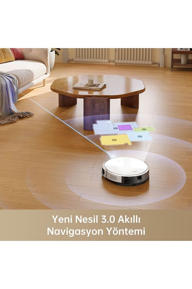Mova M1 Robot Süpürge Ve Paspas, 4,500pa Güçlü Emiş, Kompakt Gövde, Sabit Lazer Navigasyonu - 6