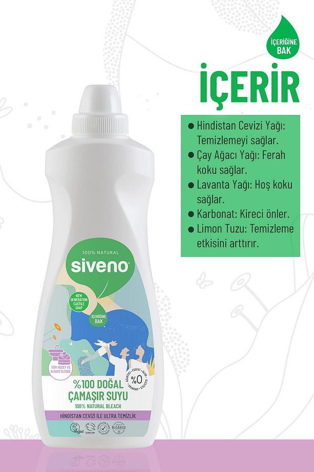 %100 Doğal Çamaşır Suyu Bitkisel Lavanta Çay Ağacı Tüm Yüzey ve Kumaşlarda 700 ml - 5