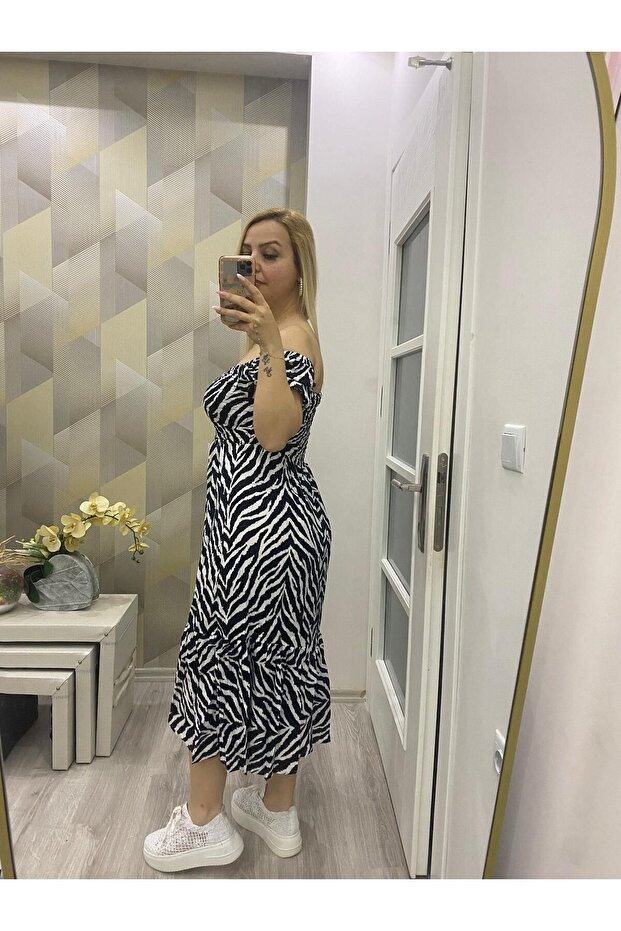 Dokuma Lastikli Elbise Zebra - 3