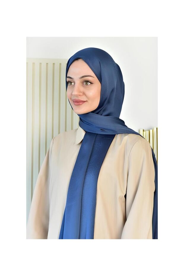 Janjan Tek Taraflı Şal İndigo - 2