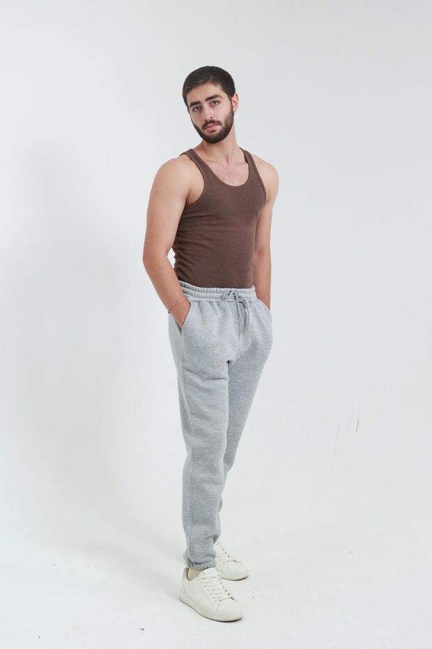 3 Thread Men's Sweatpants with Elasticated Cuffs Soft Cotton