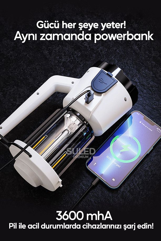 Kamp Pro2 Profesyonel Kamp Lambası ve El Fener Şarjlı USB Powerbank Özellikli - 7