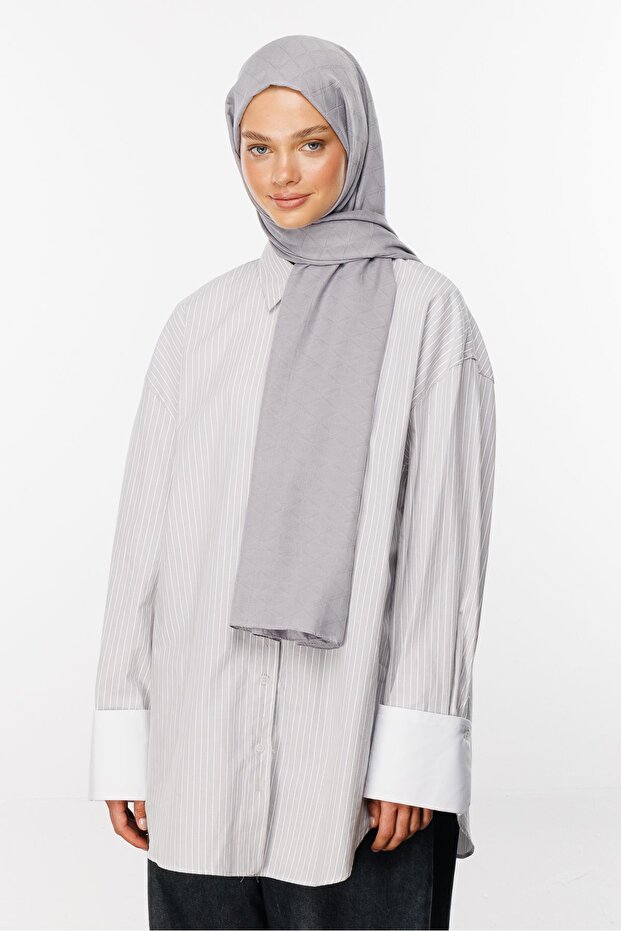 Gümüş Bambu Jakar Şal - 1