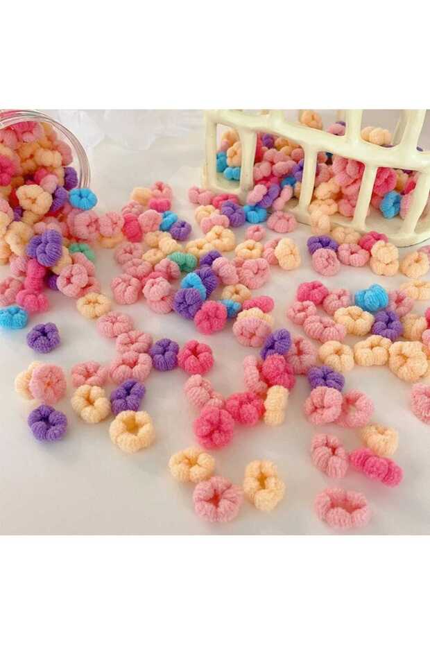 100 Pieces Girl's Plush Rubber Buckle
