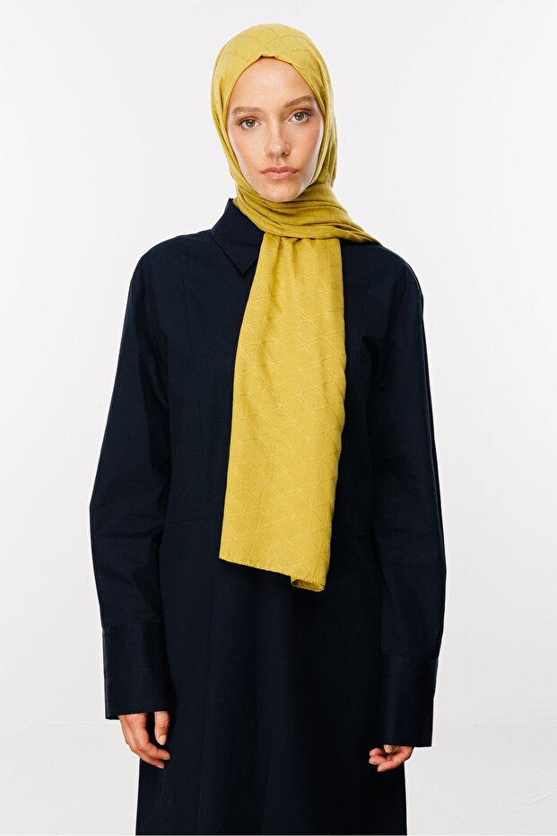 Oliv Yeşili Bambu Jakar Şal - 3