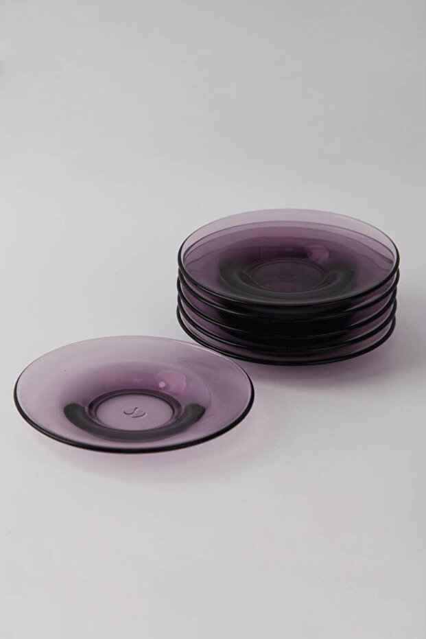 54281 aida cam 6-piece tea saucer coaster set - purple