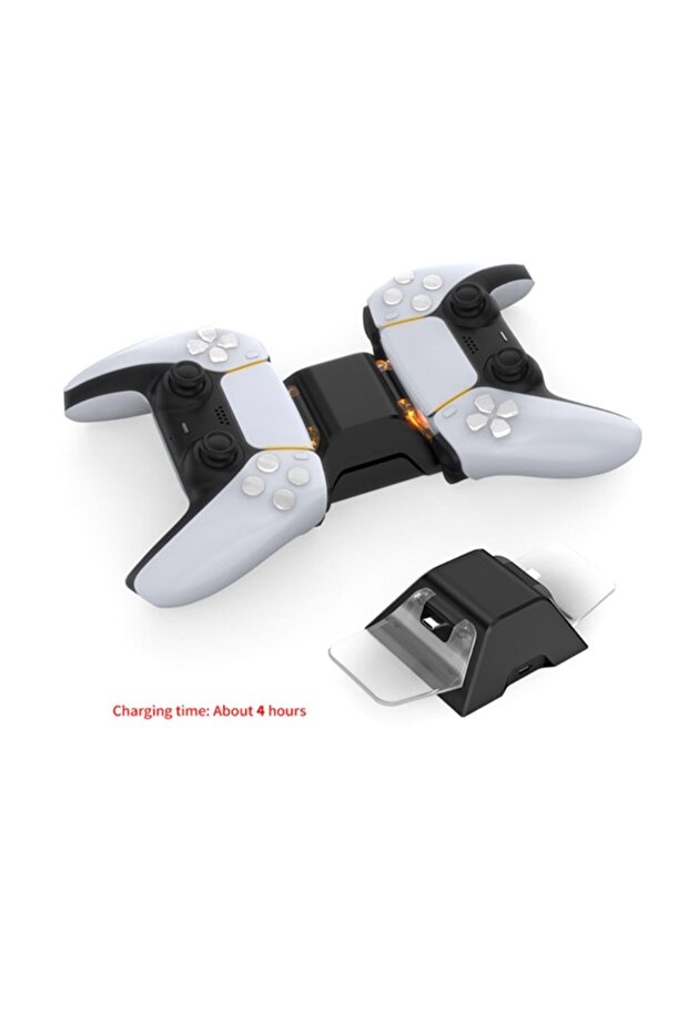 PS5 Dualsense Joystick Kol  LED Şarj İstasyonu Şarj Standı Kablosuz Çift Kol Kontrol Cihazı - 6