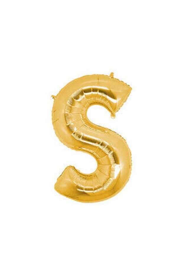 Letter S Gold Foil Balloon 16 Inch 40 cm