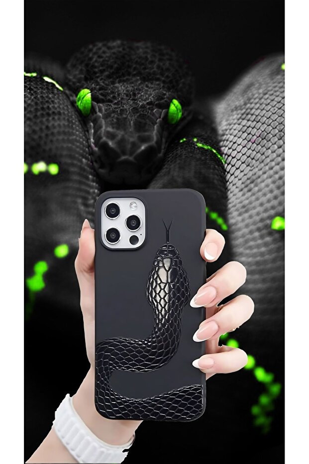 حافظة بتصميم على شكل ثعبان متوافقة مع هاتف iPhone 12 Pro Max، بطانة من الألياف الدقيقة مضادة للخدش ومقاومة للصدمات - 4