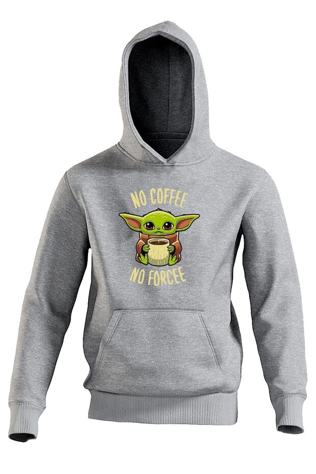 Black No Coffee No Forcee Printed Women's Men's Oversize Hooded Sweatshirt