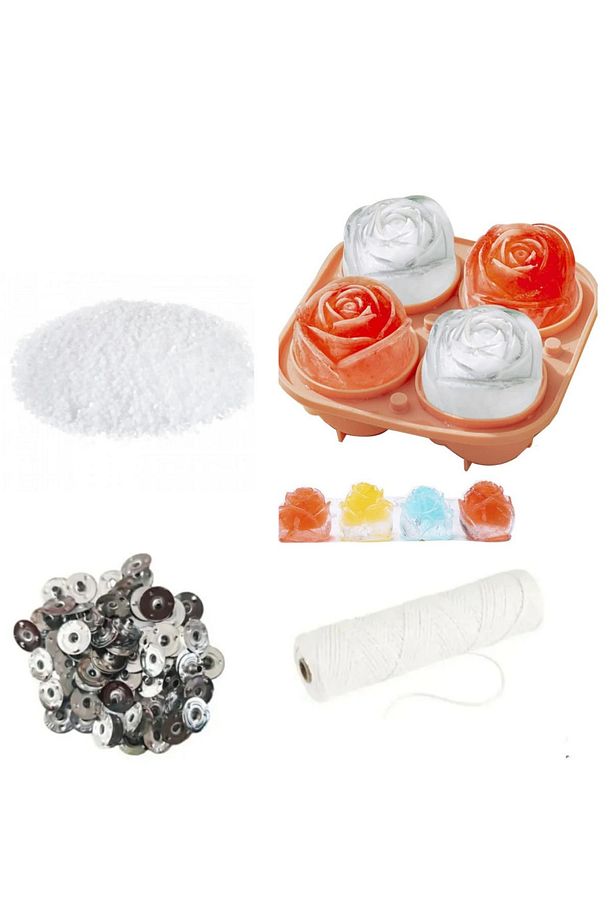 Mum Yapım Seti Mum Eritme Kabı 500 ml Parafin Karıştırma Kaşığı Gül Mum Kalıbı Mum Fitil Tutacağı - 3