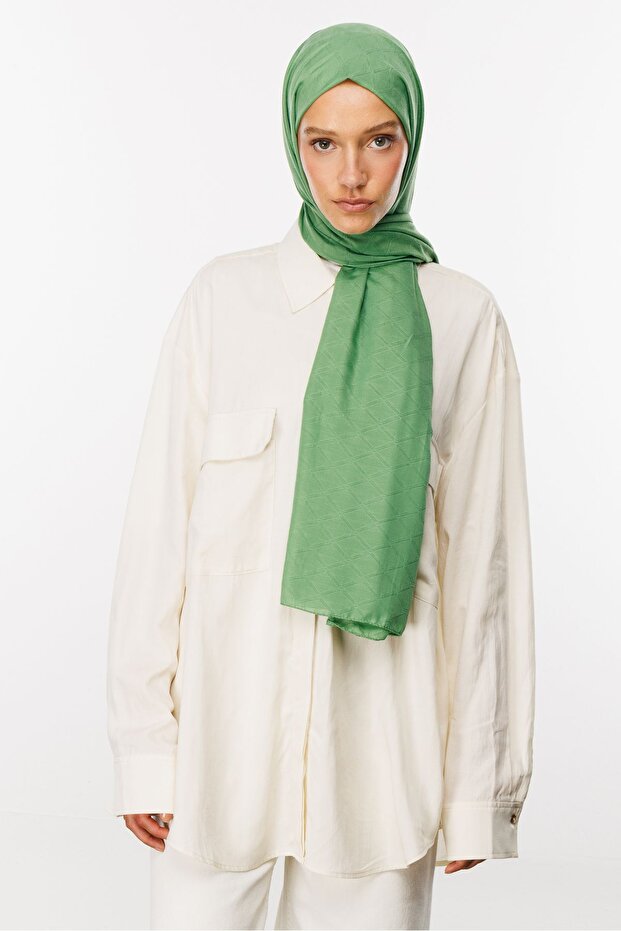 Su Yeşili Bambu Jakar Şal - 3