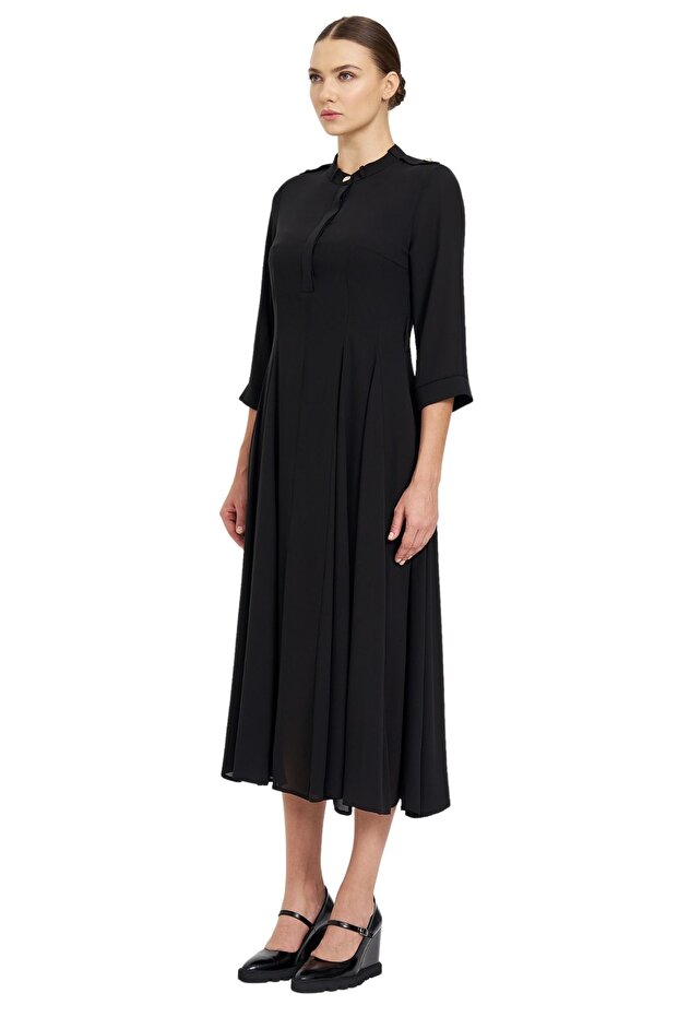 Hakim Yaka Şifon Elbise - 2