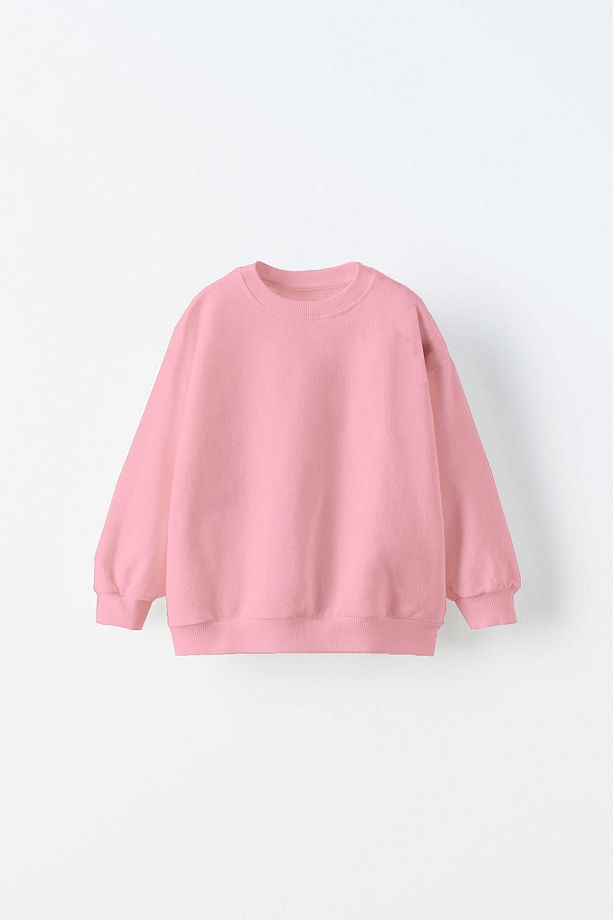 3 İplik İçi Polarılı Oversize Çocuk Basic Sweatshirt - 1