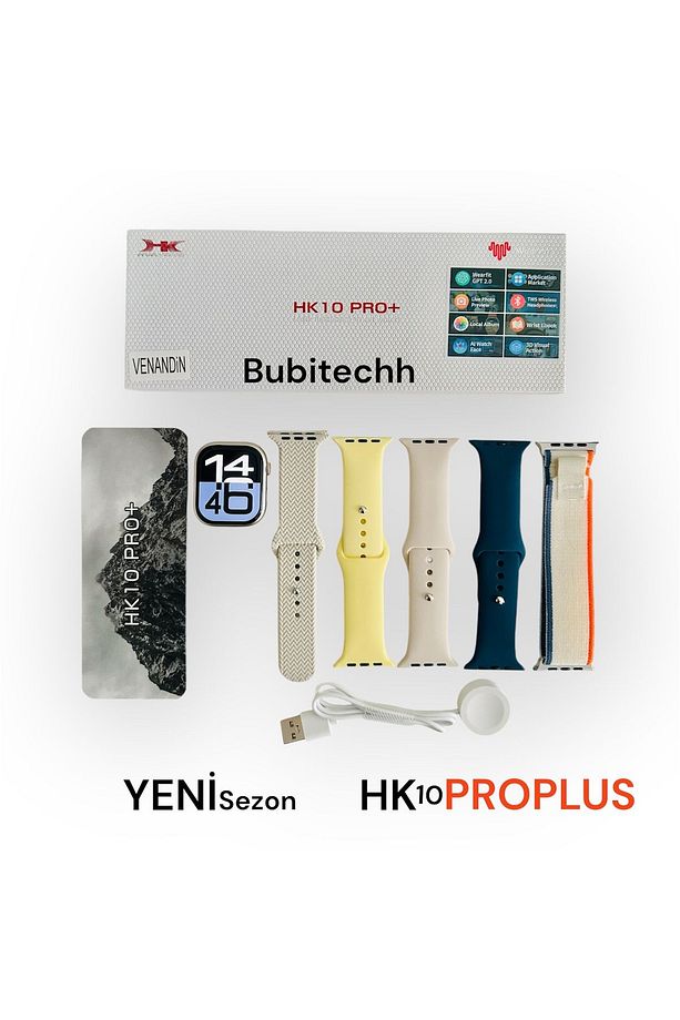 HK10 Pro Plus Akıllı Saat – 2.02" AMOLED Ekran, Sohbet, Yerel Müzik ,Yerçekimi Sensörü Starlight - 1