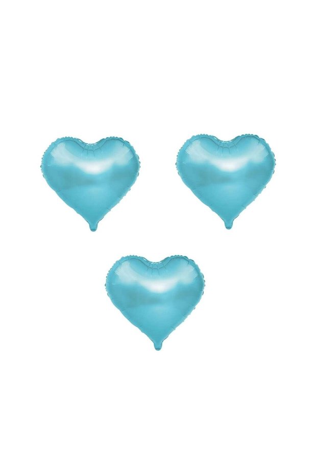Best Heart Foil Balloon 3 Pieces Light Blue
