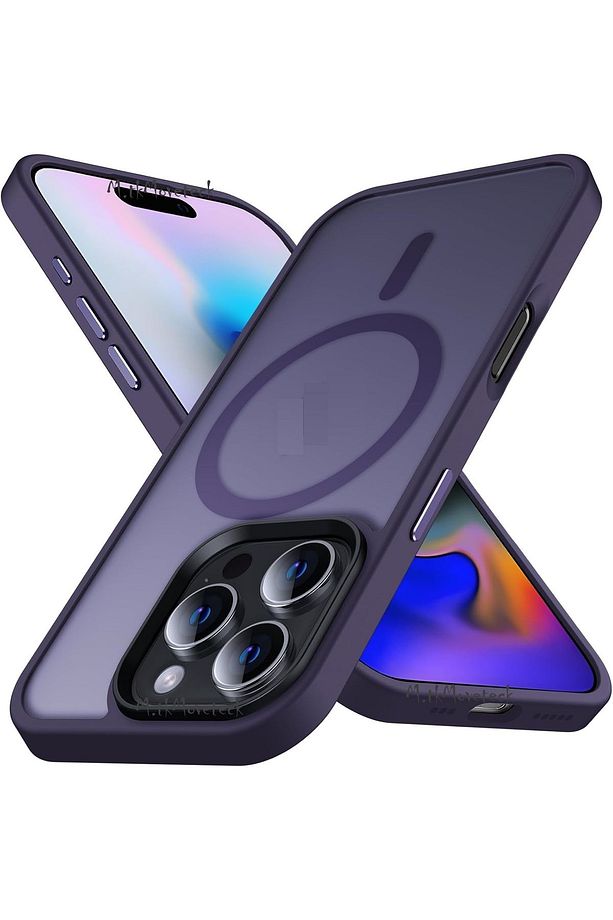 İphone 16 Pro Max Kılıf Mat Magsafe Şarj Özellikli Darbe Önleyici Hassas Buton Renkli Yumuşak Kenar - 1