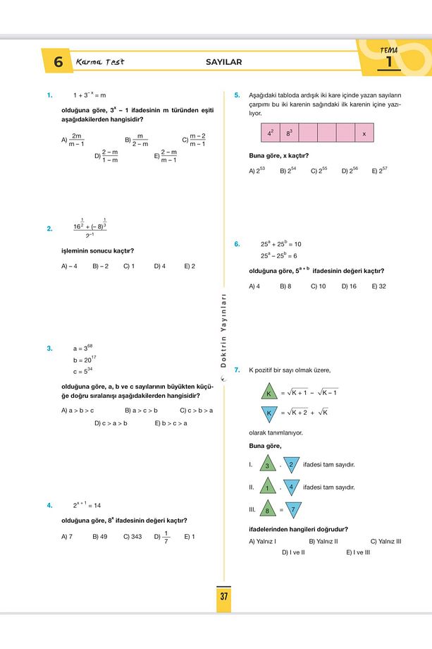 9.Sınıf Sıfırdan Sonsuza Matematik Konu Anlatımlı Soru Bankası 1.Dönem Fasikülleri - 3