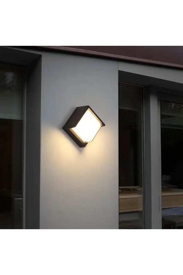 5 W Kare Led Duvar Aplik Suga-5 Sarı Işık (4200K) - Siyah - Ip54 - 076-020-0005 - 1