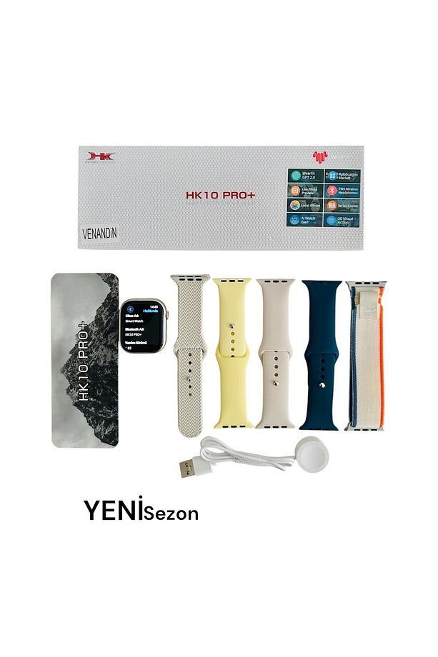HK10 Pro Plus Akıllı Saat – 2.02" AMOLED Ekran, Sohbet, Yerel Müzik ,Yerçekimi Sensörü Starlight - 3